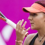 Rebeka Masarova ne cesse de surprendre à Miami. KEYSTONE/PETER SCHNEIDER